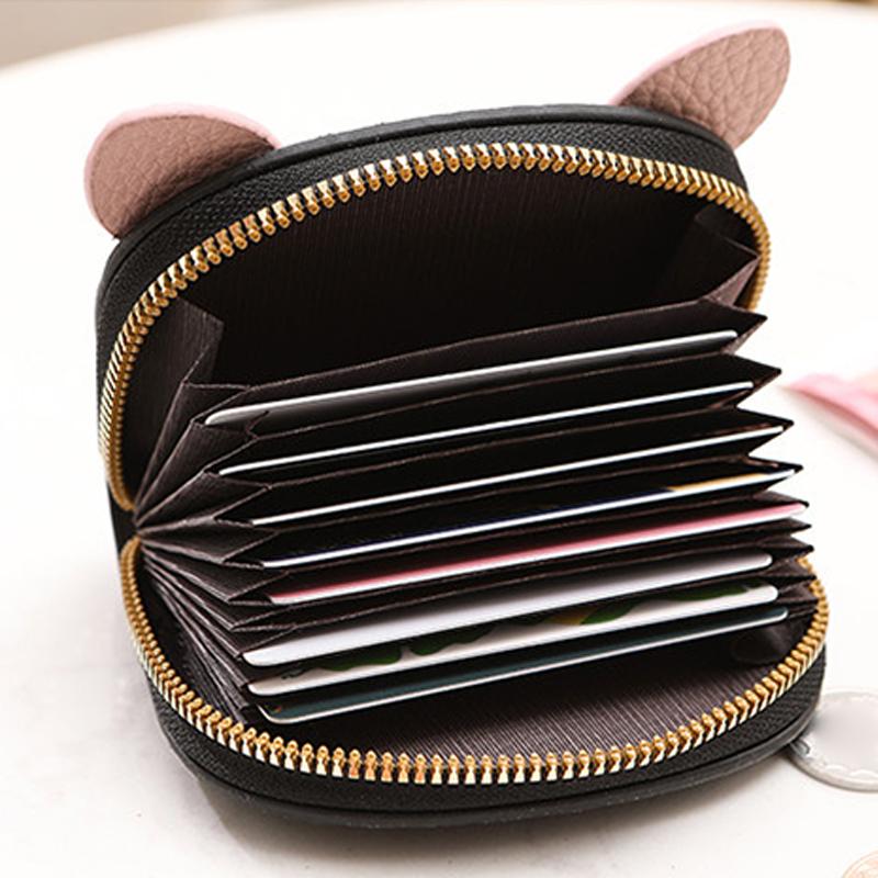 PU Leather Cartoon Pig Multi Card Slot Holder Zipper Coin Purse Soft Touch Clip Wallet for Women Kids Party Use