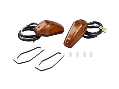 POSH FAITH Motorradblinker Aero Sharp Mini Typ 12V 10W Bernstein 090001 Aufklebbare Blinker, (Paket 2), Glühbirnen, Linse,