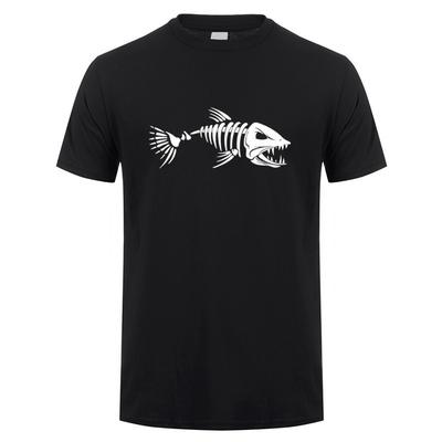 Visgraat Visgraat T-shirt Zomer Vrouwen Mannen Korte Mouw Vissen Visser T-shirts Katoen T-shirt Tops OT-011