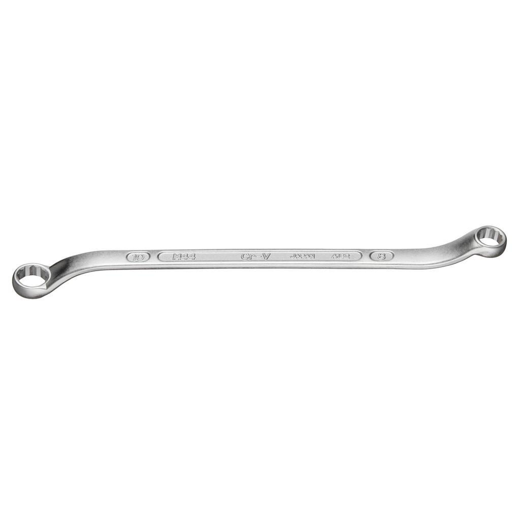 TONE Long Mechanic Open End Wrench x 8mm x 10mm Flats (45° 10°), M44-0810,