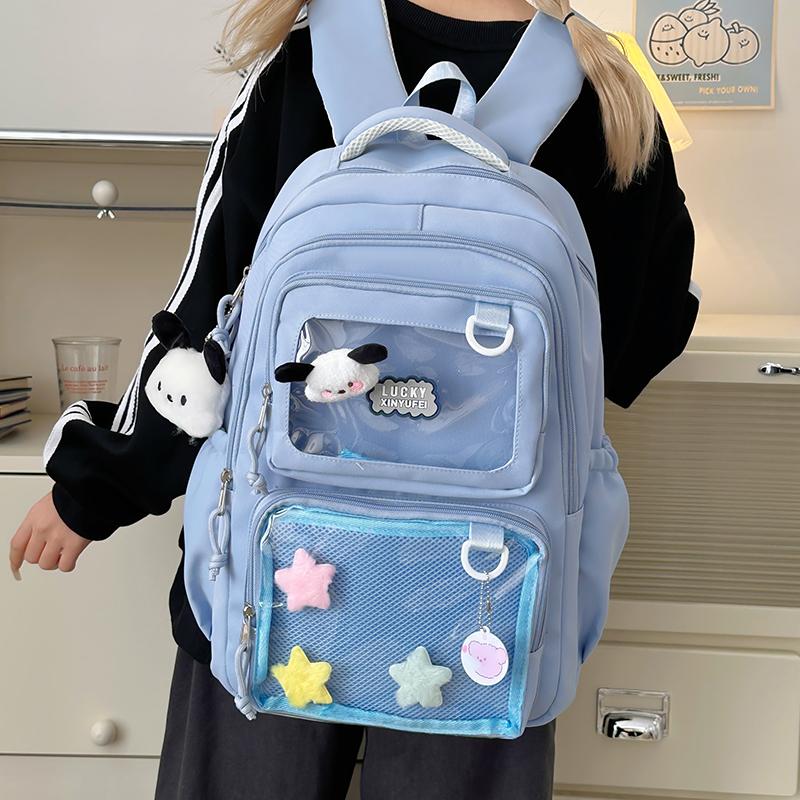 Women's Solid Color Backpack Student Schoolbag Outdoor Small Backpack