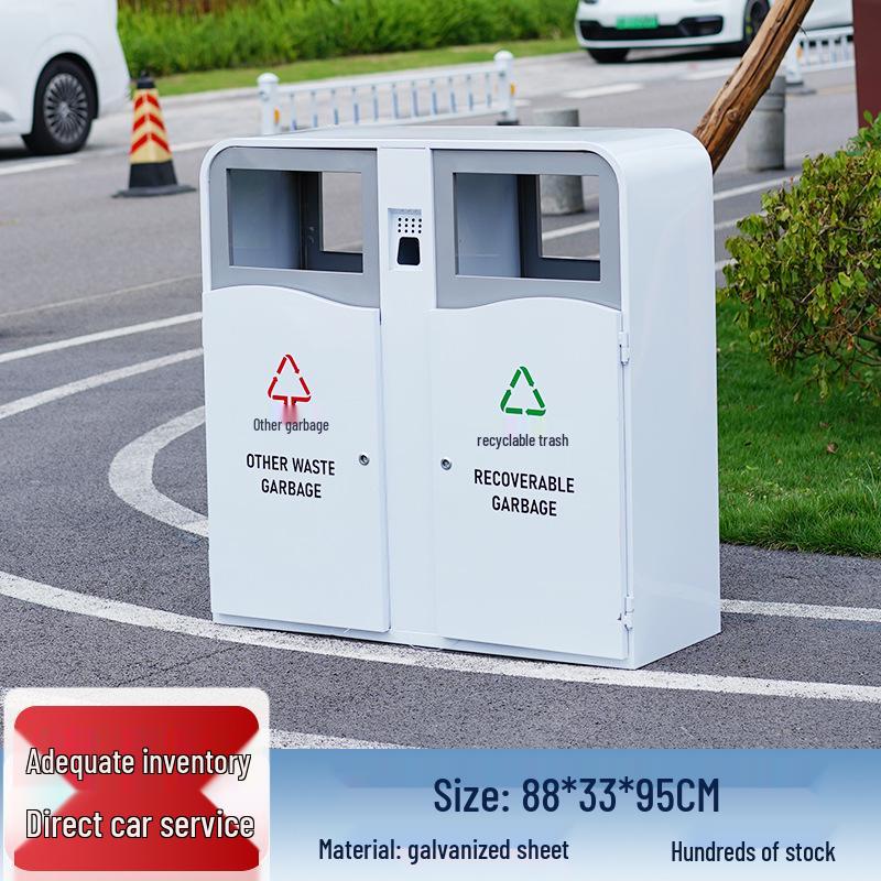 Stainless Steel Outdoor Park & Community Sorting Trash Can