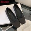 Fashion 2025 New Footwear Shallow Ladies Mary Janes Flats Shoes Luxury Soft Female Square Toe Fashion Silk Women Ballet Flats Shoes