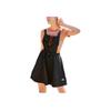FILA Solid Color Loose Waist Drawstring Fashion Casual Sleeveless Dress Women dresses Black F11W229312F-BK