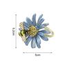 4Pcs Napkin Rings Adorable Anti-rust Alloy Spring Flower Bee Painted Napkin Buckle for Party