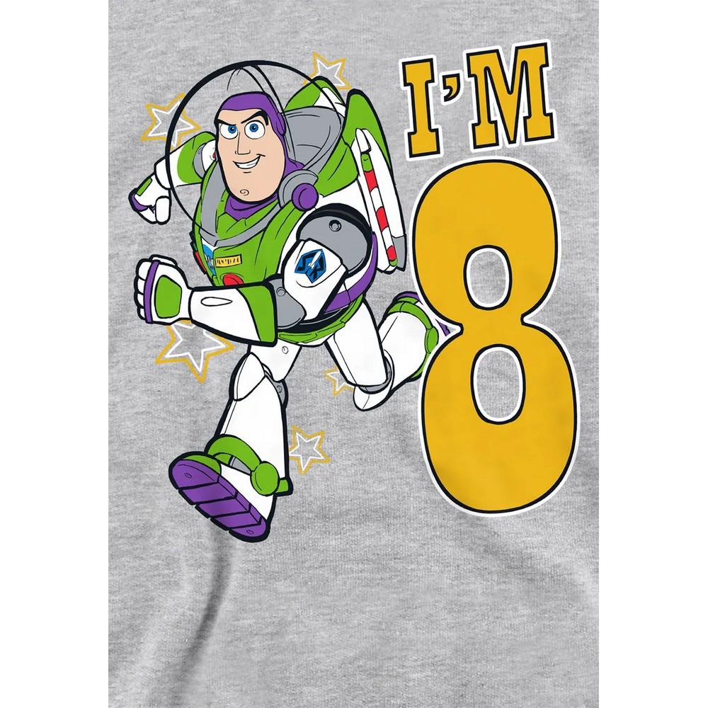 Toy Story Childrens/Kids I'm 8 Buzz Lightyear Heather Birthday Pullover Hoodie