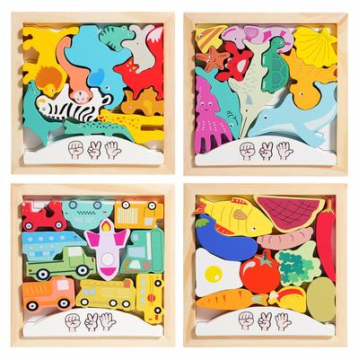 Shinse Puzzle de Madeira 2 em 1 Puzzle de Formas Jogo de Equilíbrio Correspondência de Formas Crianças de 3 4 5 6 Anos Montessoriano Forma Desenvolvimento Precoce Brinquedo Educacional