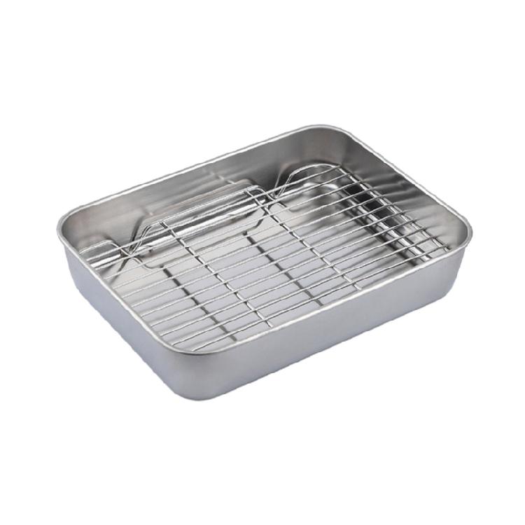 Professional Stainless Steel Baking Pan And Rack For Enhances Heat Distribution Large Capacity Perfect For Entertaining