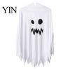 Indoor Outdoor Halloween Aktivitätskleidung Kapuzen Geisterkostüm, Weiß/Schwarz Umhang Kostüm für Kinder Erwachsene, Gruselig Weiß mit Kapuze Party Outfit Welle