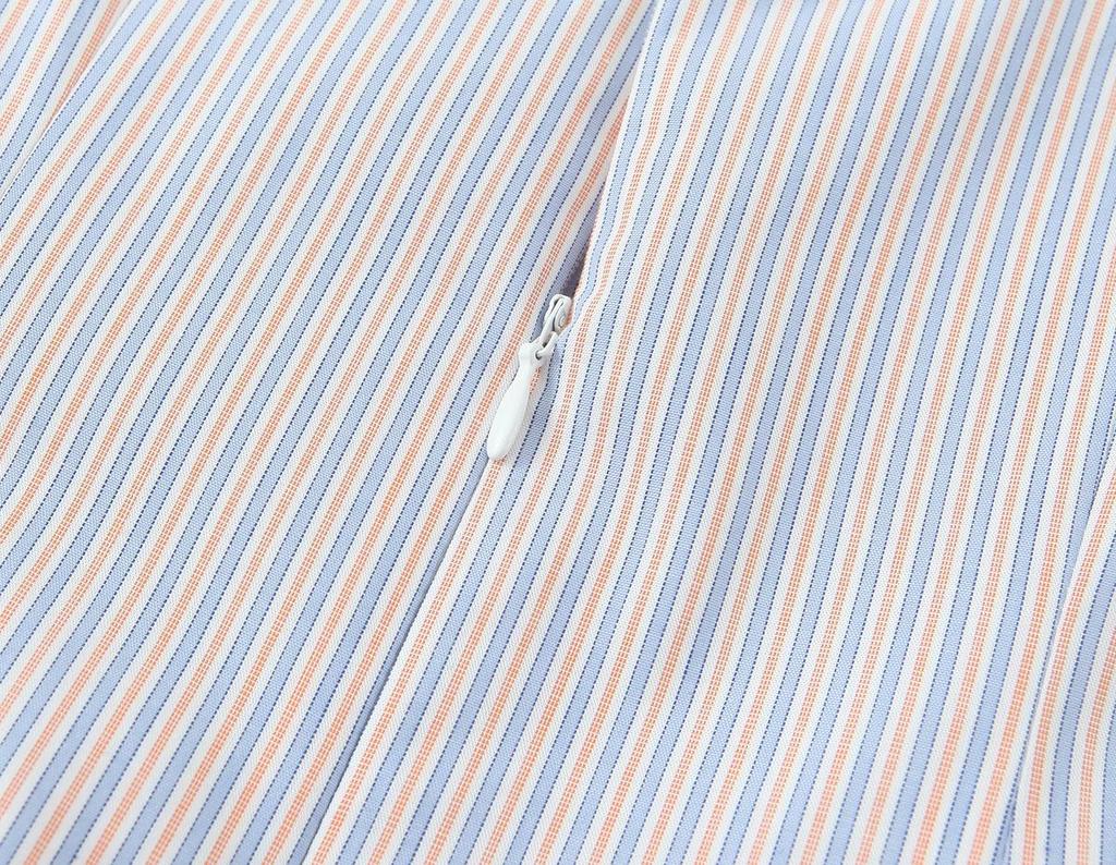 2025 Spring Blue Striped Sling Dress - Women's European & American Style