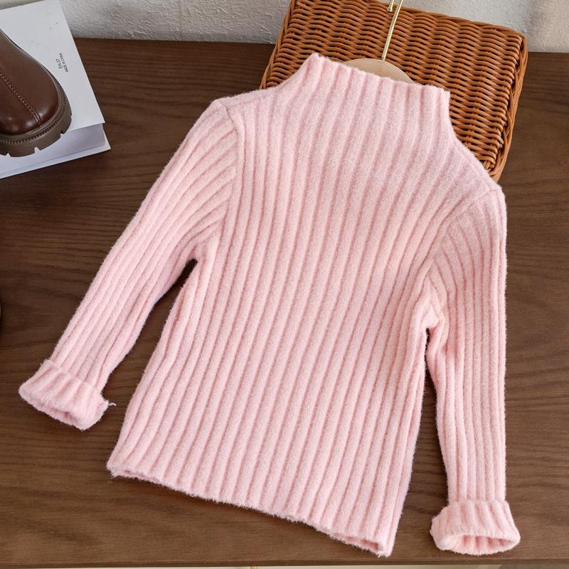 Half High Neck Baby Sweaters Autumn Winter Kids Boys Girls Long Sleeve Pure Color Knit Sweater Baby Kids Boys Girls Pullover Sweatersdershirt