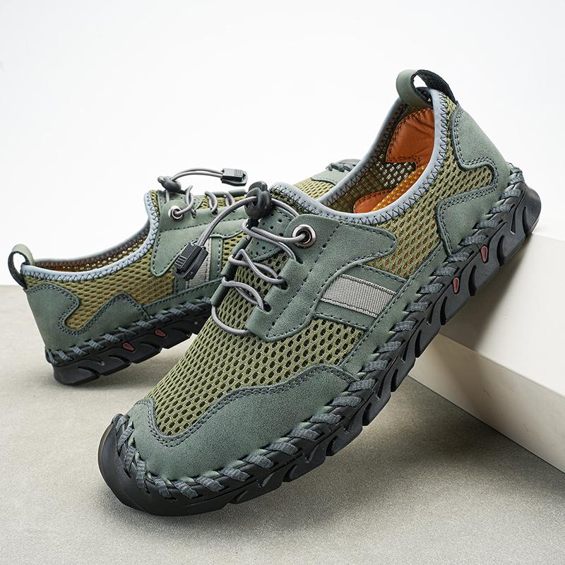 

Модная мужская повседневная обувь с вырезами, универсальная, мужская обувь для ходьбы, роскошный бренд, мужские дышащие кроссовки, уличные мужские сандалии-слипоны 48 зелёный