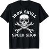 Iron Skull Speed Shop Distressed Skull Crossed Wrenches T-Shirt