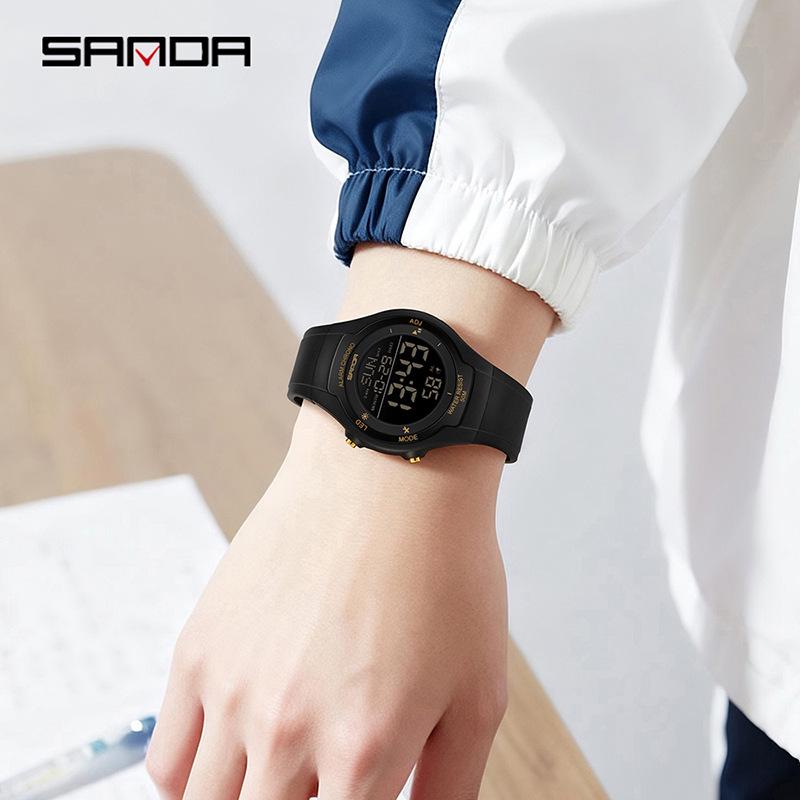 Sanda Teen Party Sports Watch - Waterproof Luminous Electronic Watch with Snooze Alarm