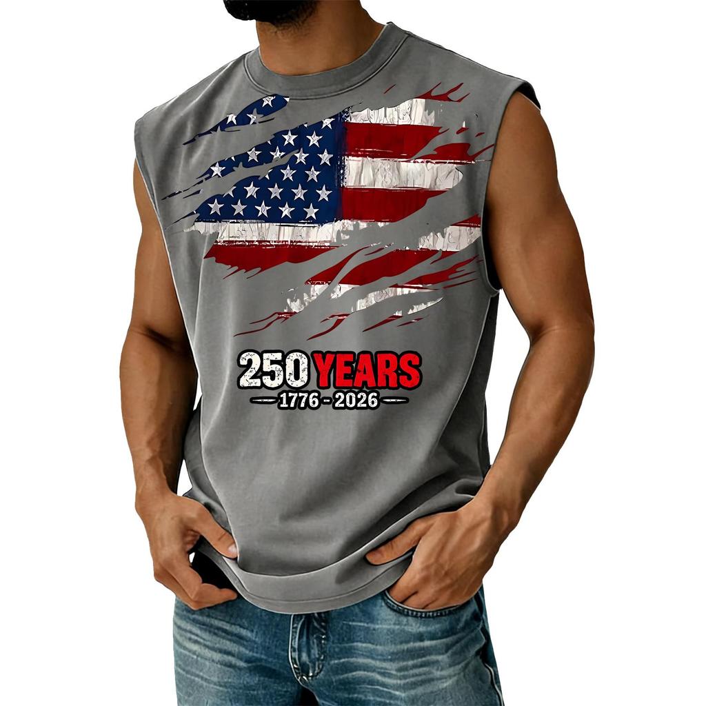 Men's Casual Independence Day Printed Tank Top