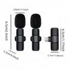 Portable Wireless Lavalier Microphone Set for iPhone 15 Android Phones Professional Clip-on Microphone for Clear Audio Recording