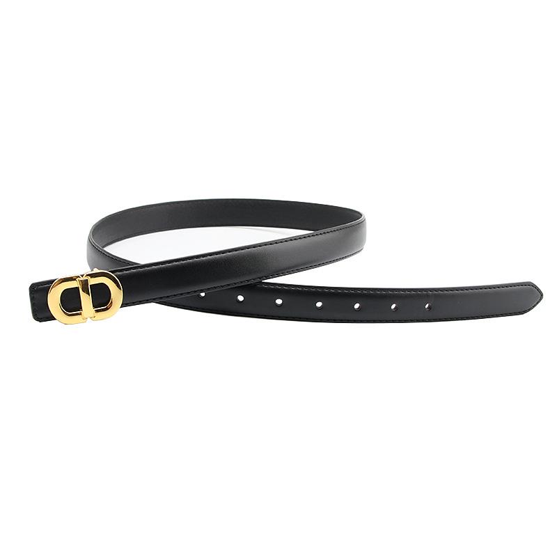 Women's Versatile Fashion Leather Belt with Alloy Buckle for Dresses, Suits, and Pants