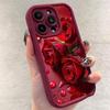 Červená Růže Diamantové Schodiště Oko v Oblacích Drážka na Víno Pouzdro pro iPhone 15/16/17