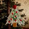 Glass Christmas Ornament Red Green Silver Wreath/Tree Hanging Decoration for Holiday Home Party Decor