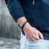 Vinterly Black Blue Bracelets Men Stainless Steel 12mm Wrist Band Magnetic Health Energy Magnet Benefits Jewelry Male Germanium