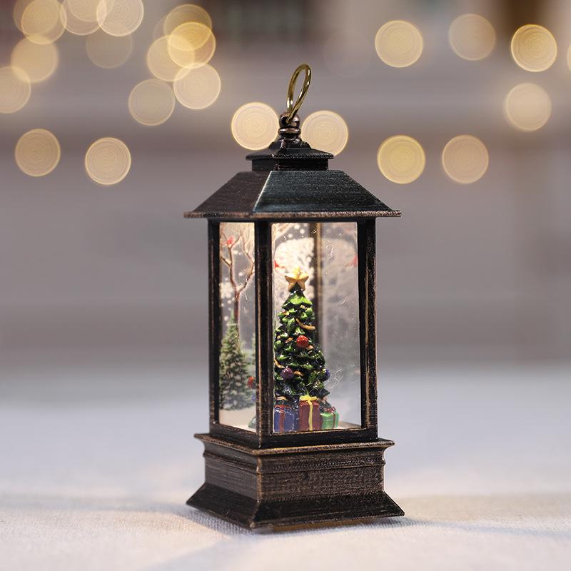 2026 Christmas Water-Filled Lantern for Desktop Decoration - Ideal for Hotel, Mall, and Shop Window Displays