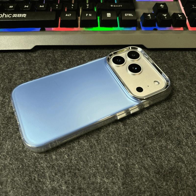 

Роскошный матовый чехол с градиентным покрытием цвета Аврора для iPhone 17 16 15 14 Pro Max 13, жесткая задняя панель, противоударный, блестящий, ослепляющий чехол For iPhone 13 синий
