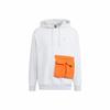 adidas Printed Logo Drawstring Color-Block Stripe College Hoodie Unisex Gray HN2405