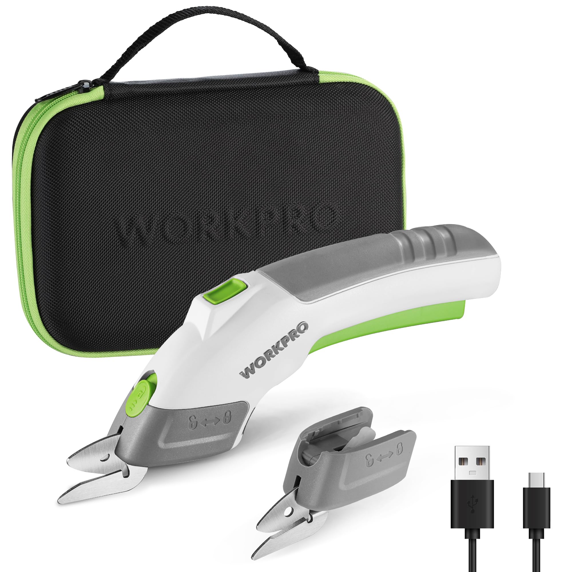 

WORKPRO Аккумуляторный электрический для и с USB-кабелем для передачи данных ножницы, перезаряжаемый, картон, ткань, ковер, другое, 3,6 В