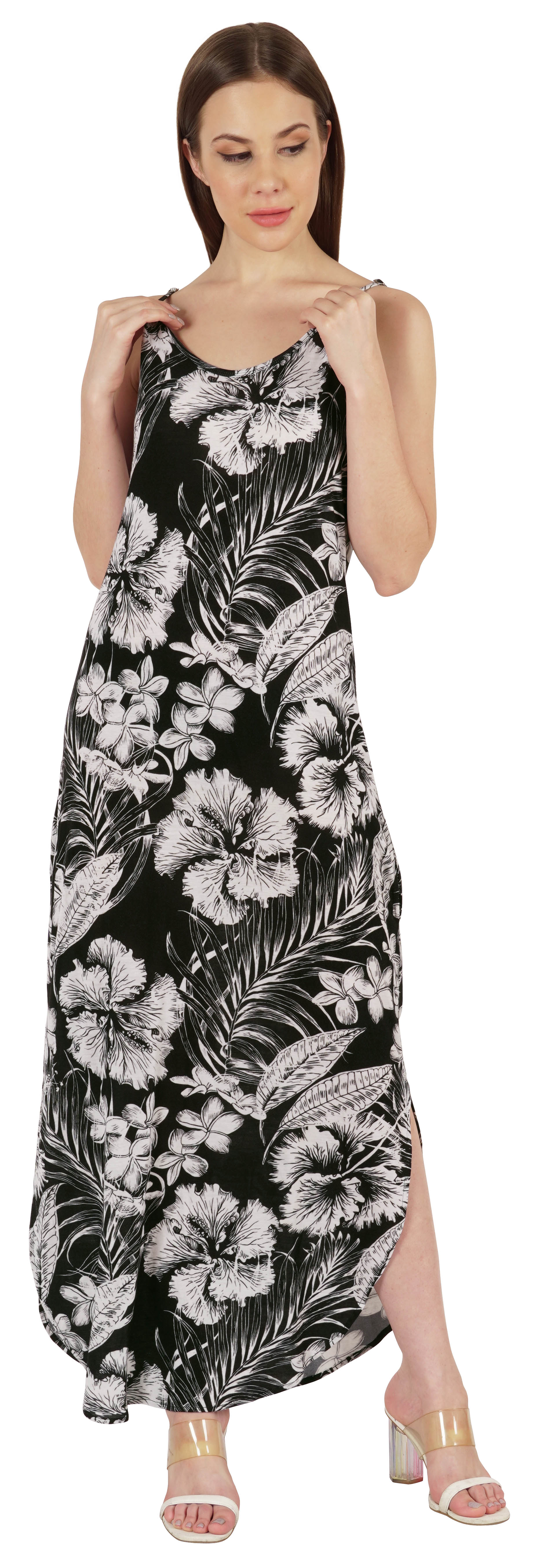 

Сексуальна літня жіноча сукня з принтом Inkmeso Casual Beach Resort Maxi на ремінці-спагетті XX-Large білий