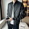 Jachetă din piele pentru bărbați, primăvară, toamnă, iarnă, tendință, frumos și supradimensionată, guler de baseball de pluș.