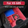 For X5 G05 X6 X7 2019-2026 Driver Side Lower Storage Box Silicone Organizer Interior Decoration Stowing Accessories