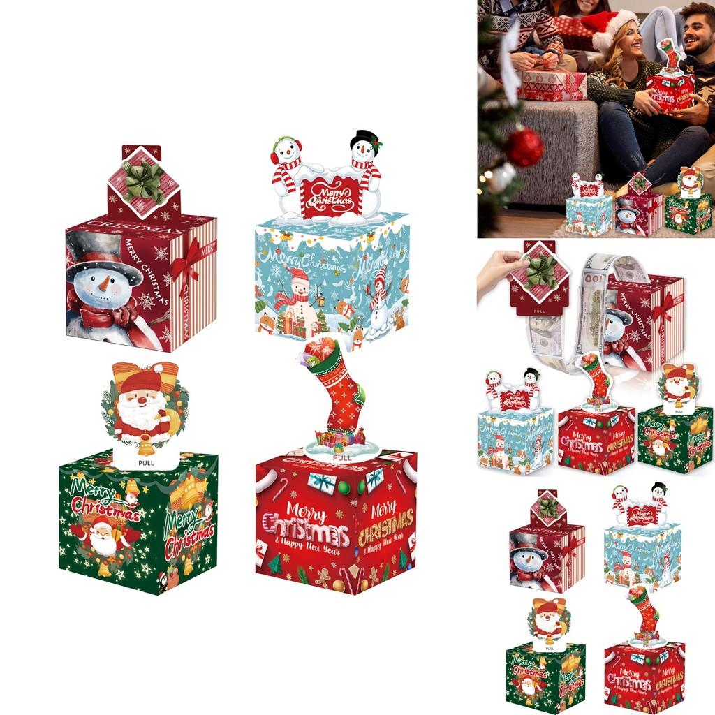 Christmas Themed Pattern Paper Box Set Holiday Decoration Props For Family Gatherings
