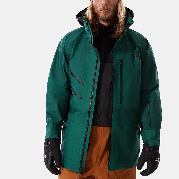 THE NORTH FACE Windbreaker Jackets Men's Green Hooded Moderate Straight Fit NF0A4QXP-S9W