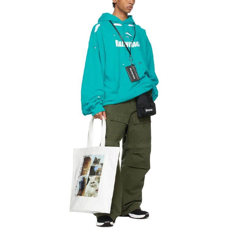 Balenciaga Sweatshirt Loose Fit Men's Sky Blue 659403TKVB64661