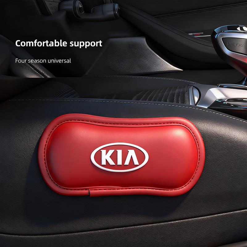 AFK4 Leather Car Pillow Car Knee Pad Elastic Memory Foam Leg Pad For Kia Morning Sportage K8 K3 K9 Ceed Picanto Stonic K7 K5 Rio Niro