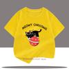 Children Funny Cute Cat Print Tshirts For Girls Boys Summer Casual Colorful Tops Kids Comfortable Crew Neck Short Sleeve Tees