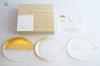 Transparent foil small set of in a wooden box plates, Coval, 3, (2)