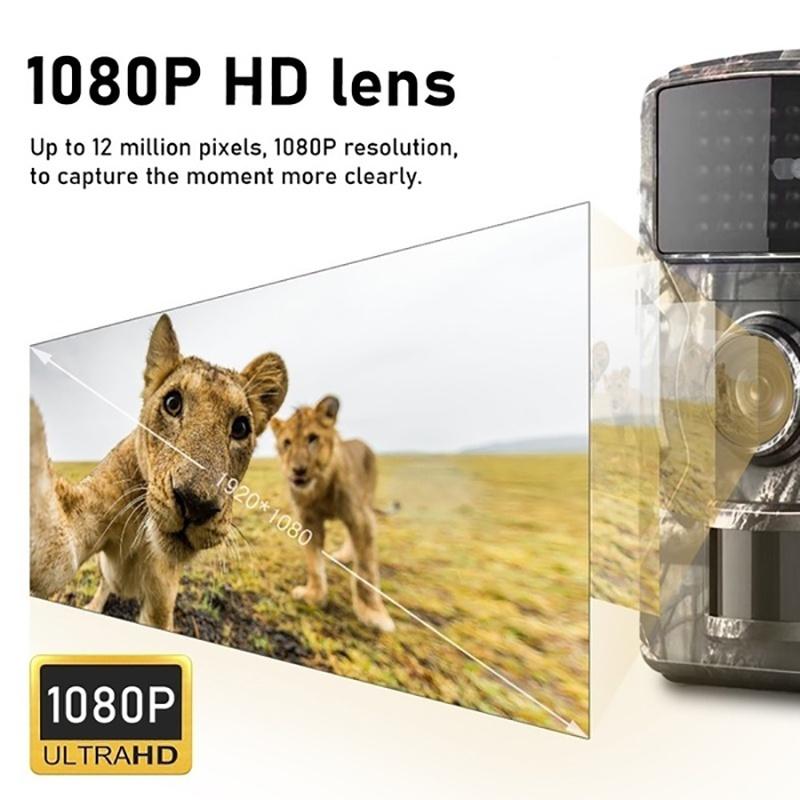 HD 1080P Hunting Trail Camera Wildlife Scouting Infrared Night Vision IP66 Waterproof HD Infrared Tracking Field Detection Camera Outdoor Camcorder