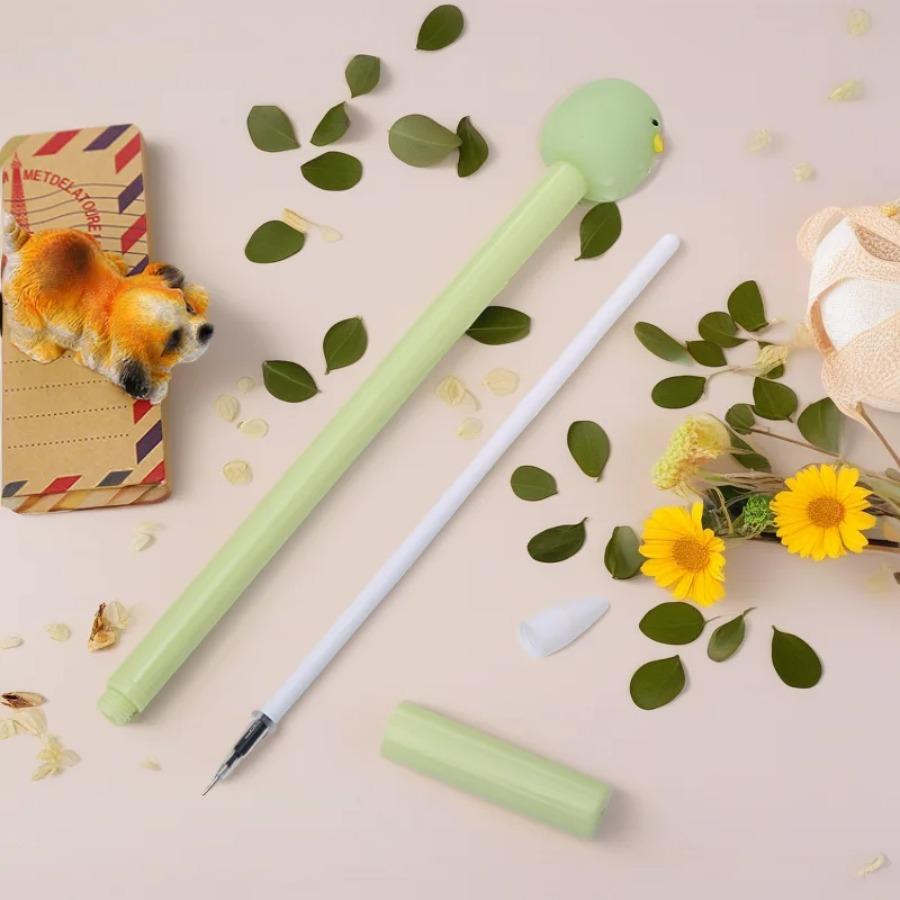 10Pcs Creative Animal Fruit Gender-neutral Pen, Korean Version of Black Student Exam Water-based Pen