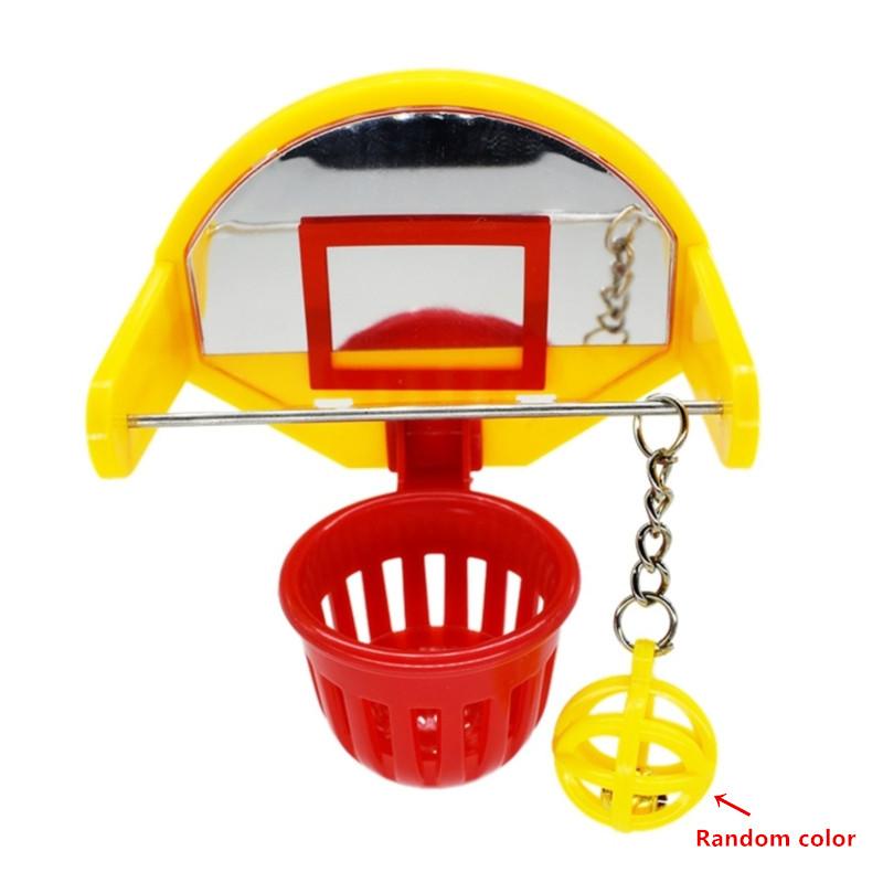 

Игрушки для попугаев Мини-баскетбольное кольцо Корзина Головоломка для интеллекта попугая Игрушки для жевания Устройство для дрессировки домашних животных