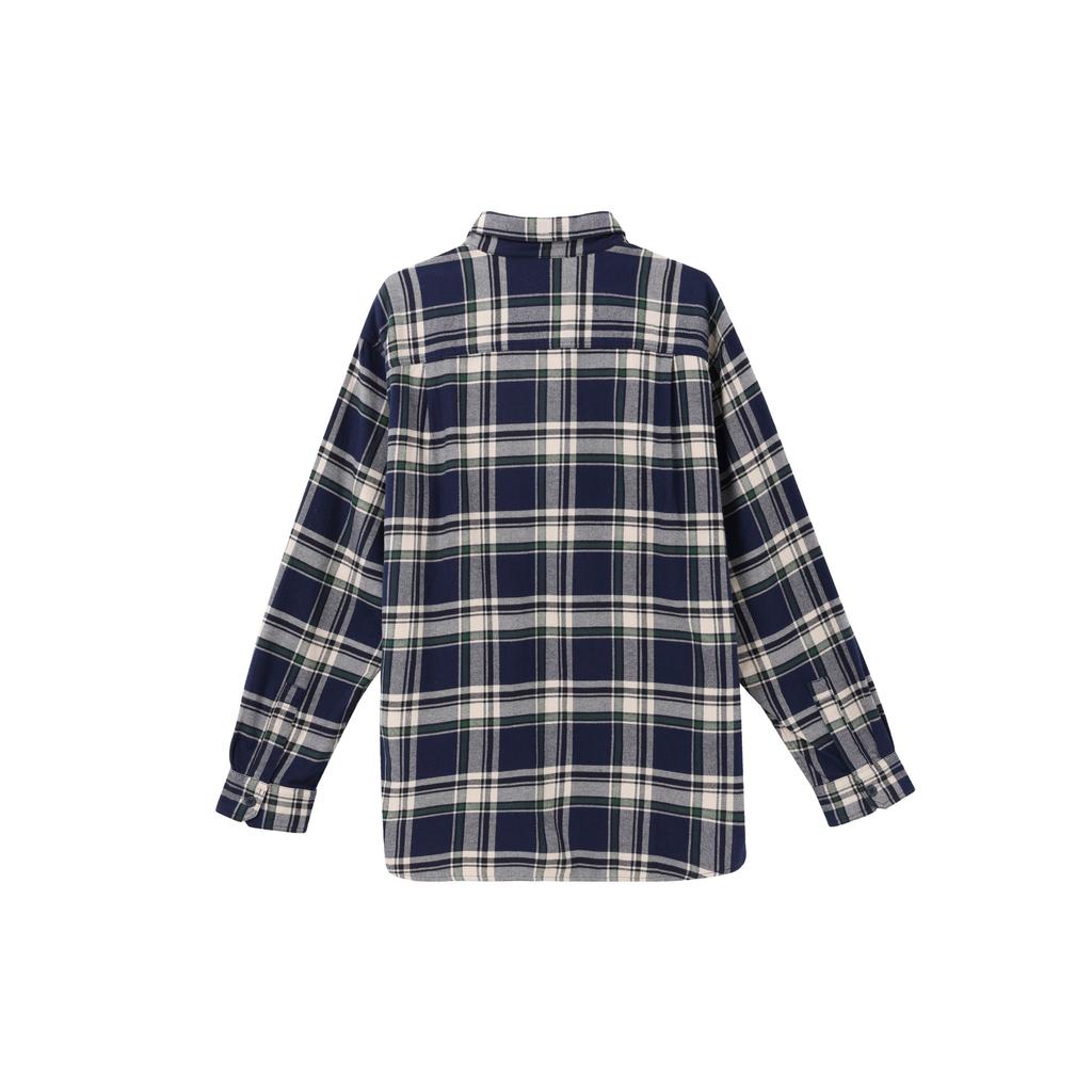 UNIQLO Plaid Single-Breasted Point Collar Long Sleeve Shirt Women shirts Light-Blue 462406-67