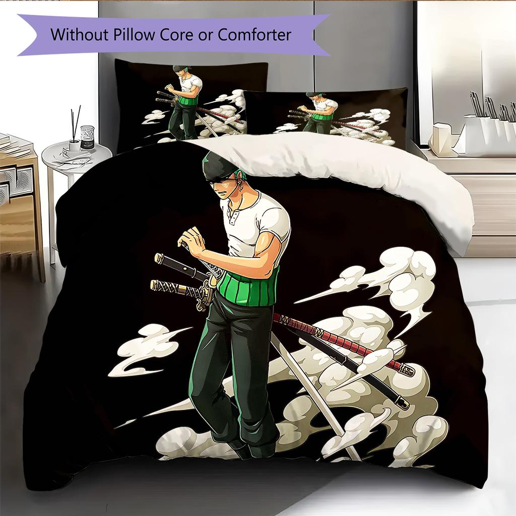 Cartoon Pattern Bedding Quilt Set Quilt Cover Pillowcase Home Decoration Birthday Gift (1 * Duvet Cover + 2 * Pillowcase, Without Core)