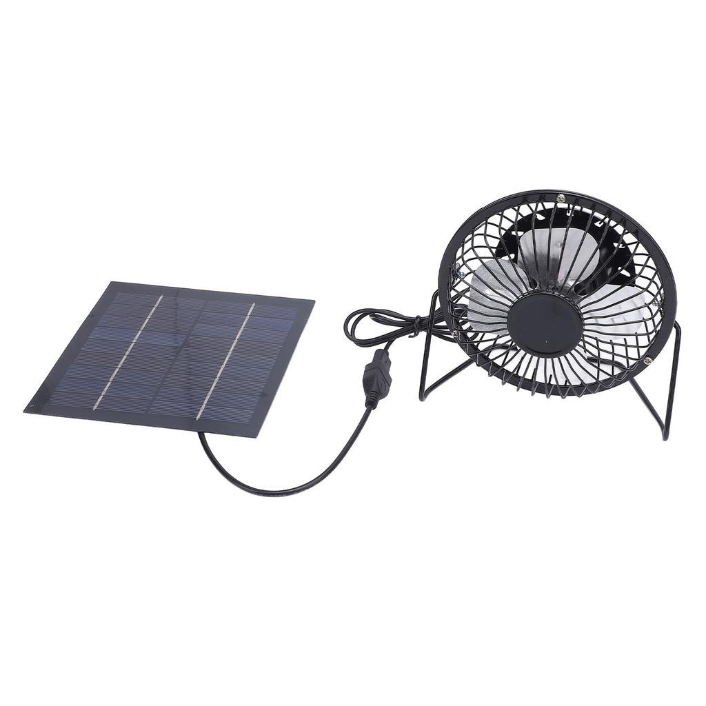 5W Solar Panel 5V High Performance Monocrystalline Solar Panel Charger with 4 Inches Fan for Outdoor Security Camera