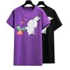 Sommer Damen T-Shirt Übergröße Rundhals Mittellang Kurzarm Top