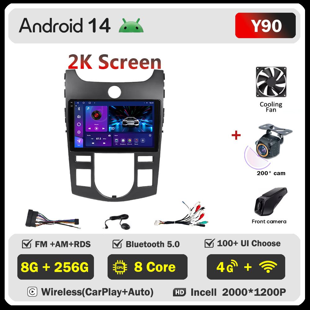 For KIA Forte Cerato 2 Porte Koup 2008-2014  Carplay Auto Screen Wireless Android Auto Car Intelligent Systems AutoMotive 8 Core