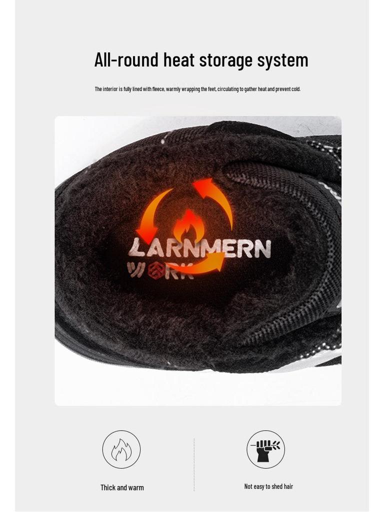 Langmeng Winter Safety Shoes - Unisex, Warm, Non-Slip, Anti-Smash, Anti-Puncture, Wear-Resistant.
