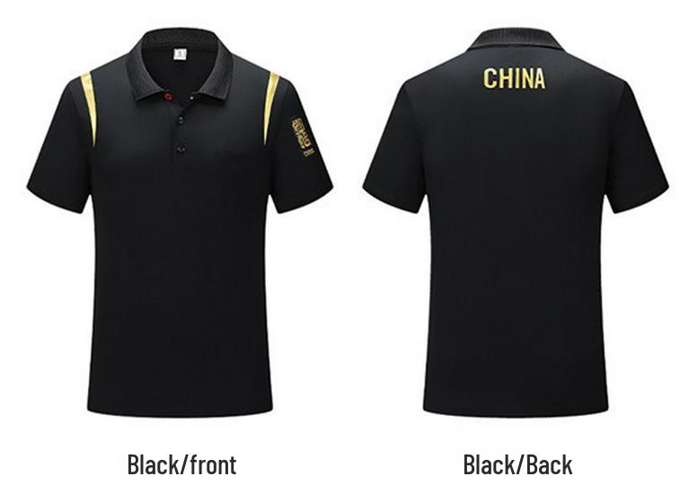 Unisex Chinese-Style Polo Shirt: Summer Team Uniform, Lapel Short Sleeve Sports Training Top