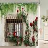 Country Garden Natural Flowers Scenery 3D Print Polyester Fabric Waterproof Shower Curtains Bathroom Curtain 180*200 with Hooks