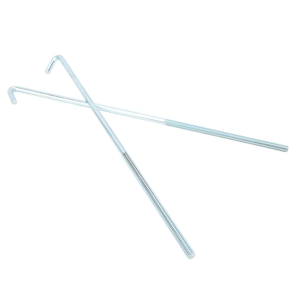 10in Chrome Battery Hold Down Kit with J Hook Bolts Washers Nuts Universal Automotive Accessories