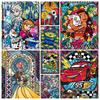5D Diamond Painting Disney Multi-Character Stained Glass Style Decoration DIY Full Diamond Mosaic Inlay Cross Stitch Set Gift